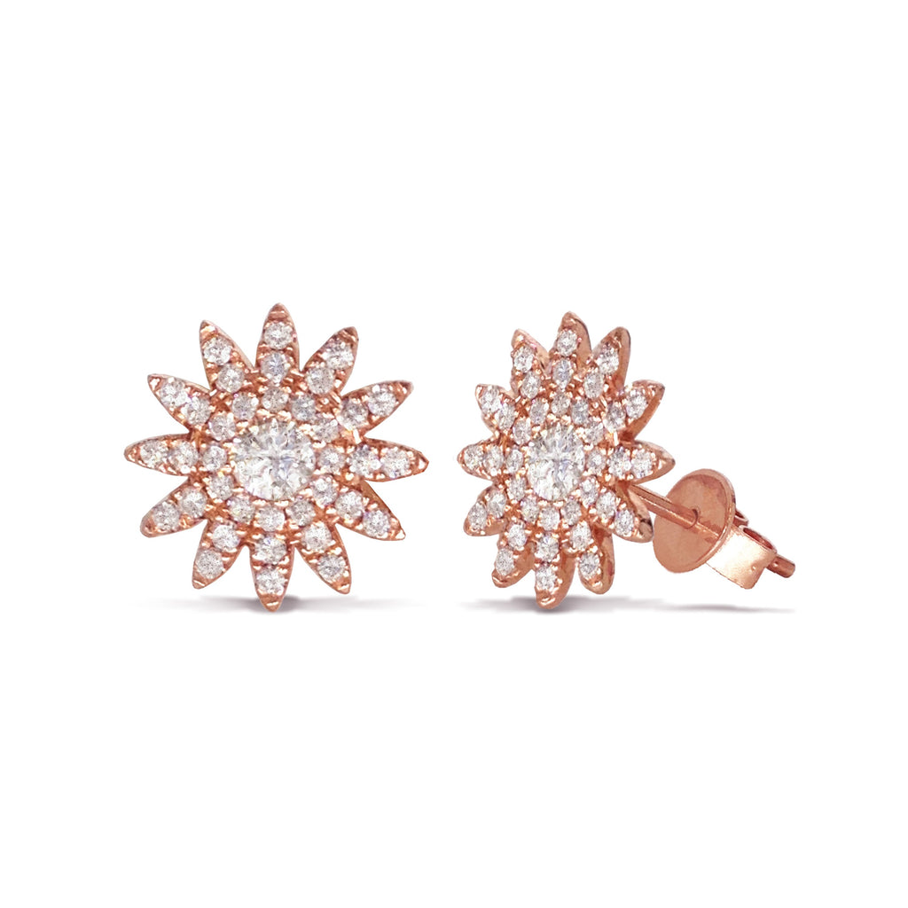 14K Star Burst Diamond Stud Earring 554894