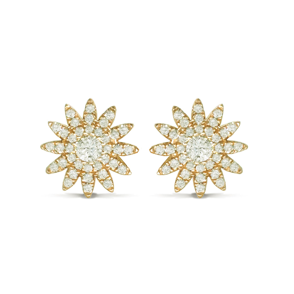 14K Star Burst Diamond Stud Earring 554894