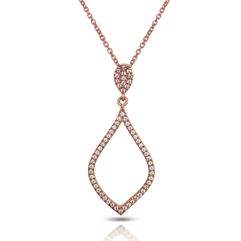 14K Open Kite Pave Diamond Pendant AJP1215