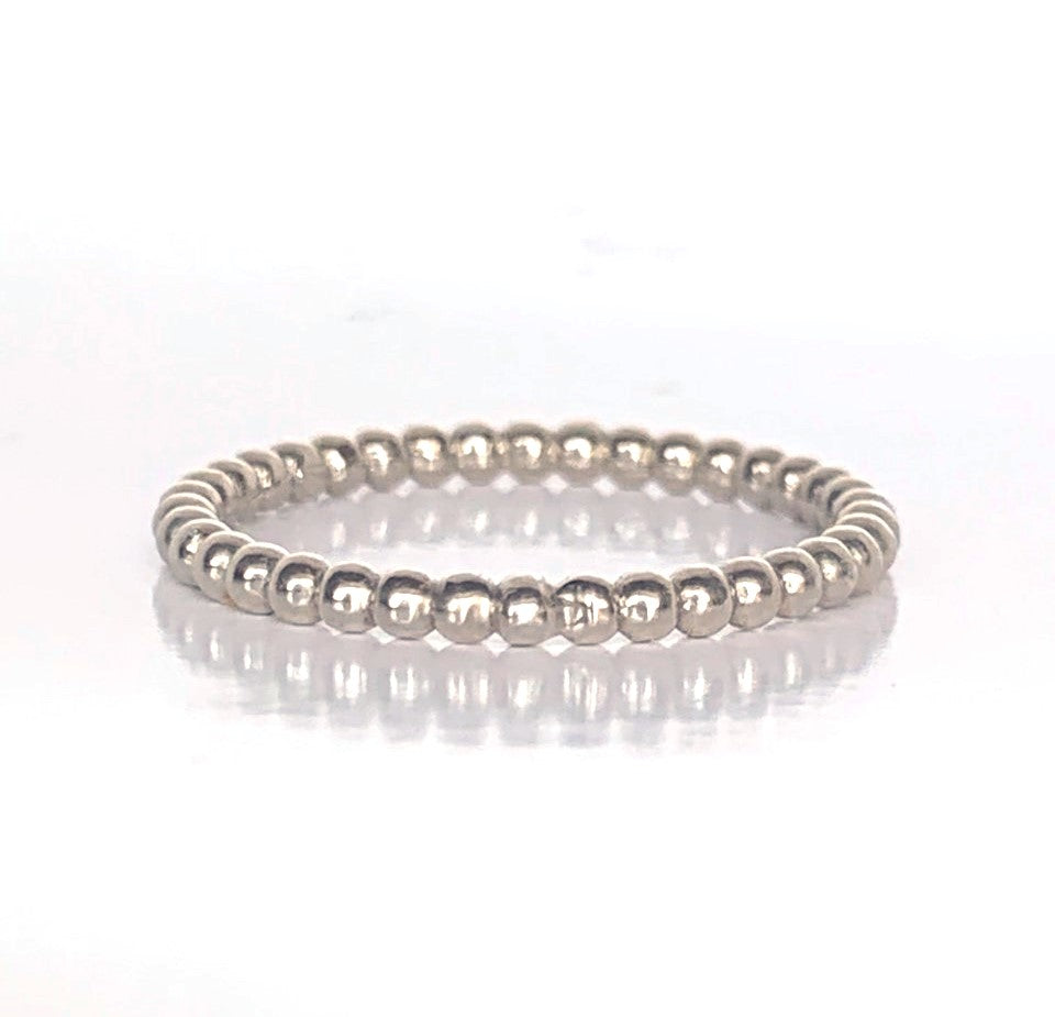 14k gold bead wedding band stack ring SRBEAD