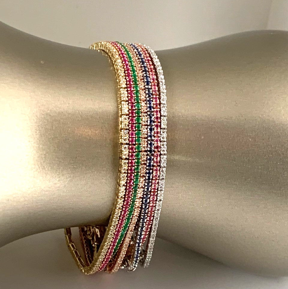 14k gold ruby flexible tennis bracelet BR1R