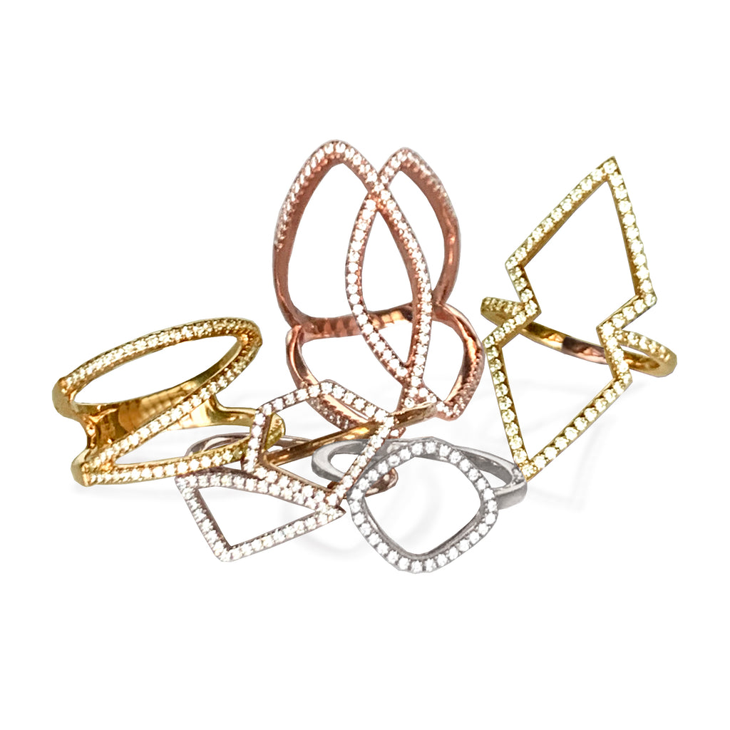 14k gold diamond interlocking fashion ring FR273