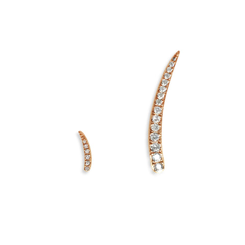 14K Wave Wrap Diamond Dangle Earrings E662