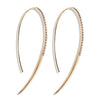 14K Half Hoop Diamond Wire Dangle Earrings E694