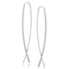 14K Half Hoop Diamond Wire Dangle Earrings E696