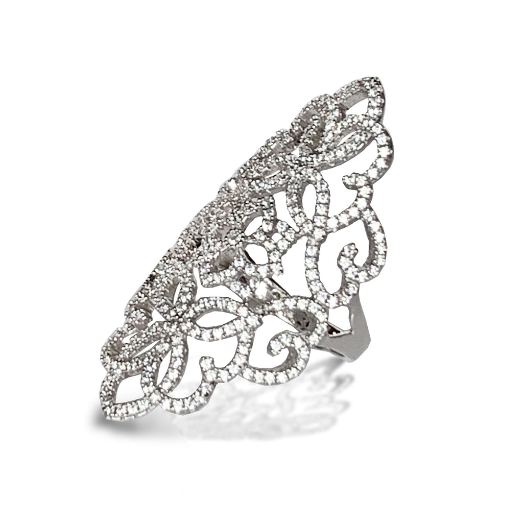 Anillo de moda de diamantes únicos en oro de 14k FR254