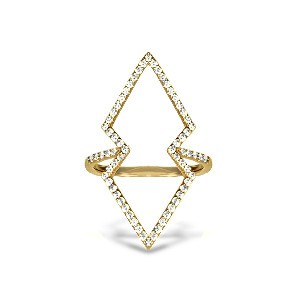 14k gold diamond geometric fashion ring FR259