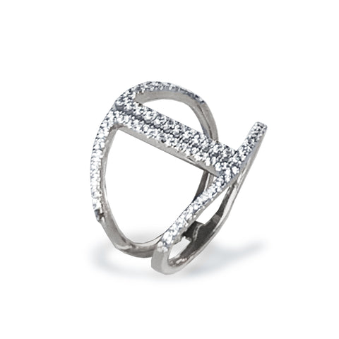 14k gold diamond interlocking fashion ring FR273