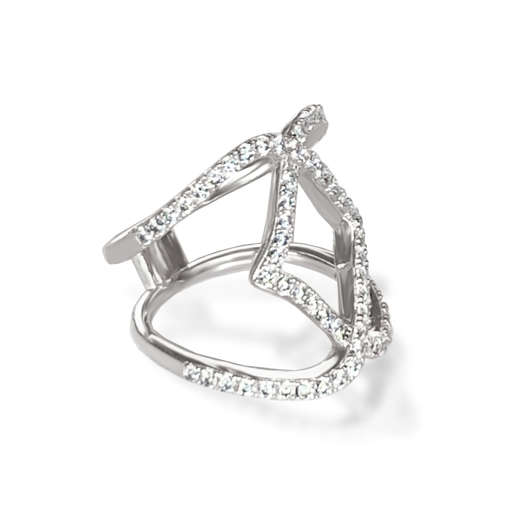 Anillo de moda con diamantes de oro de 14k FR269