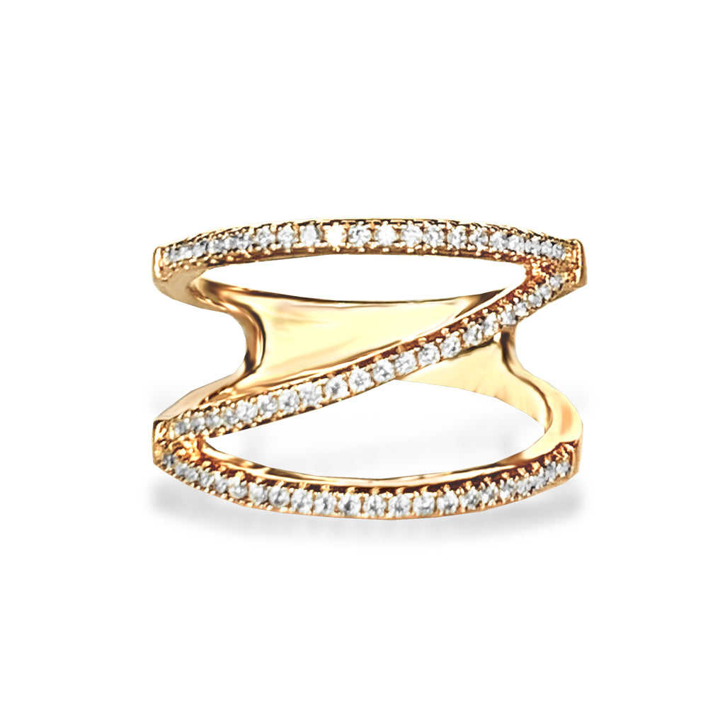 Anillo de moda con diamantes de oro de 14k FR272