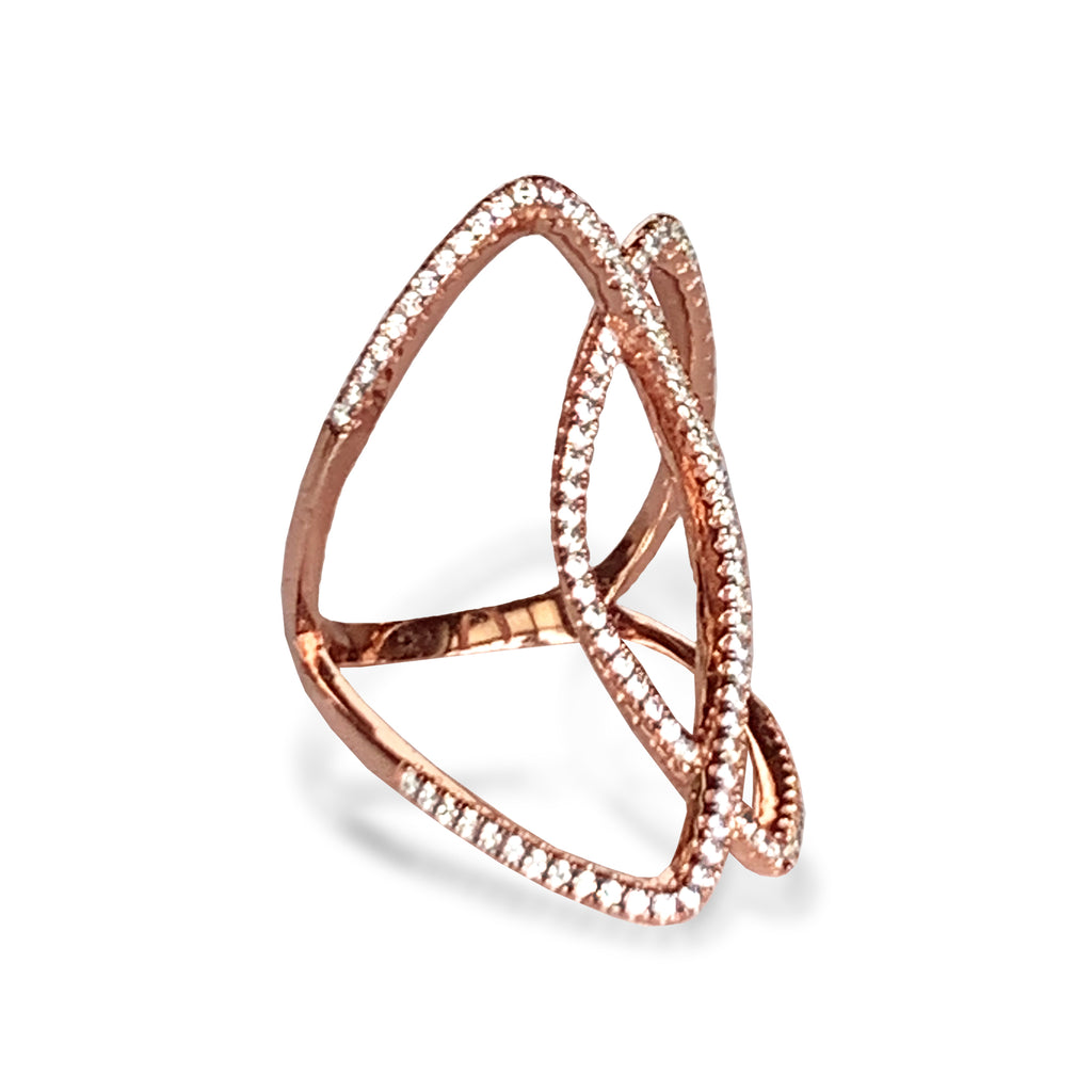 14k gold diamond interlocking fashion ring FR273