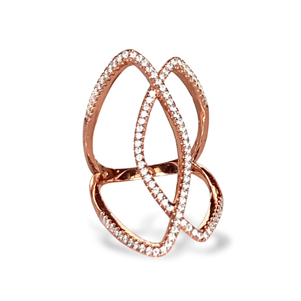 14k gold diamond interlocking fashion ring FR273