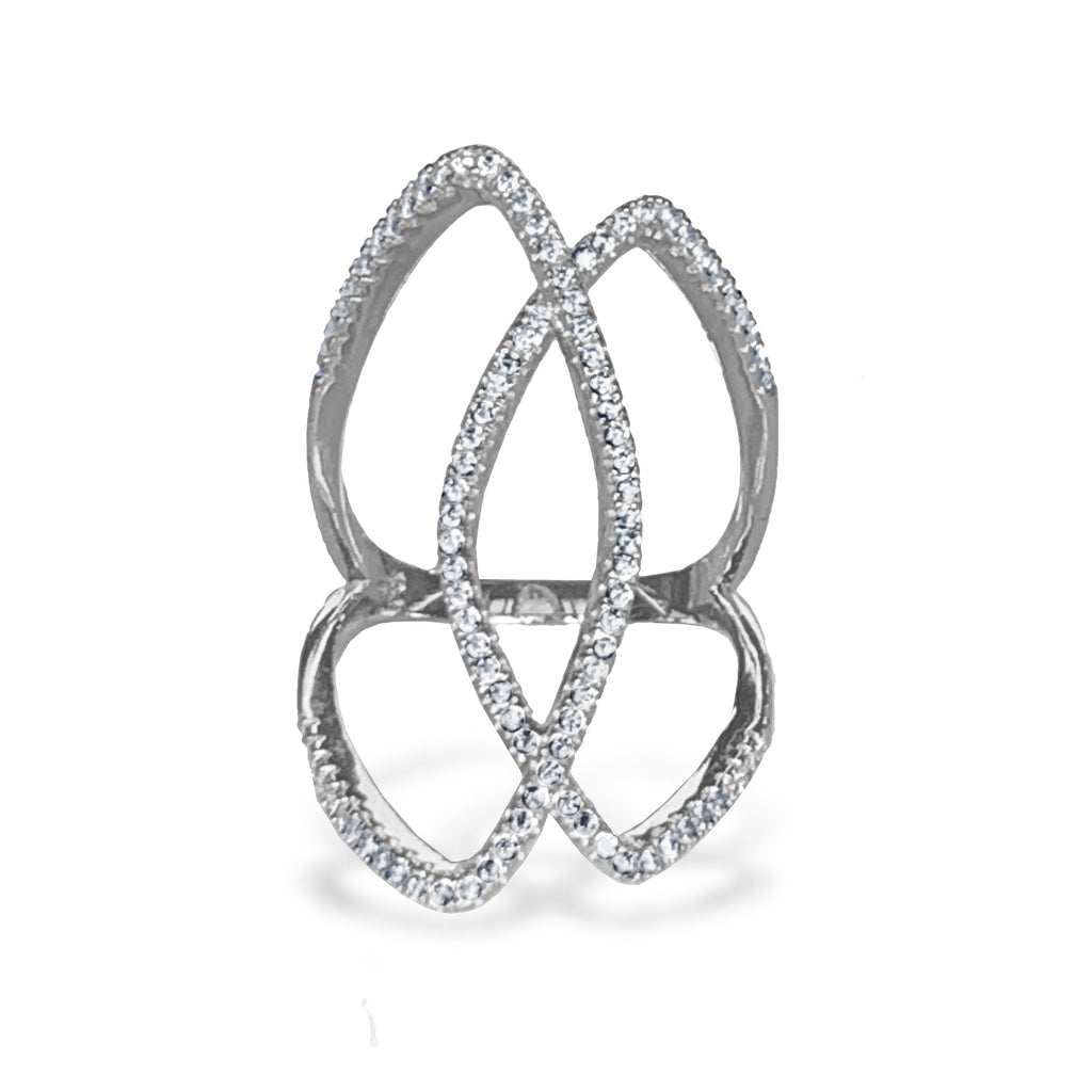 14k gold diamond interlocking fashion ring FR273