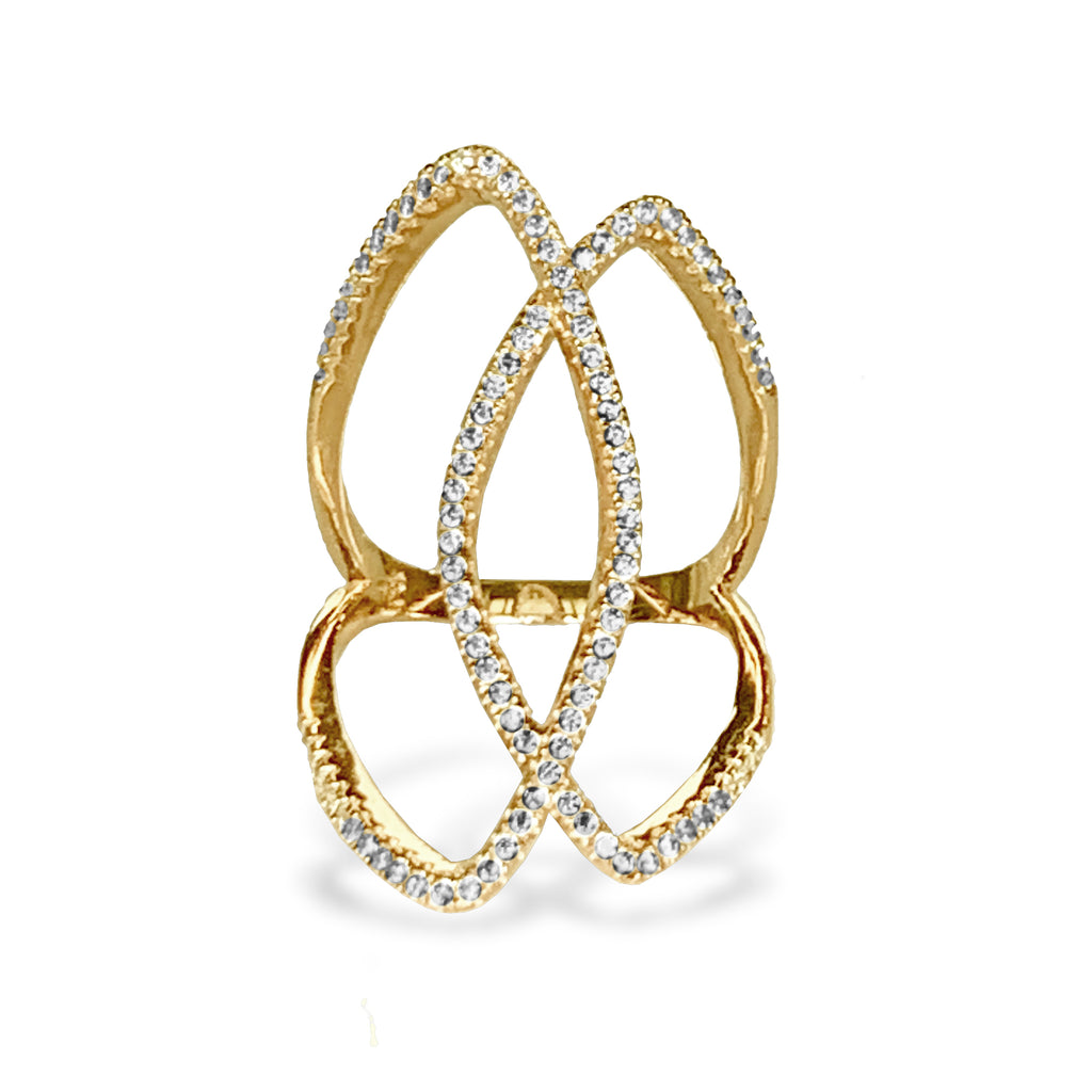 14k gold diamond interlocking fashion ring FR273