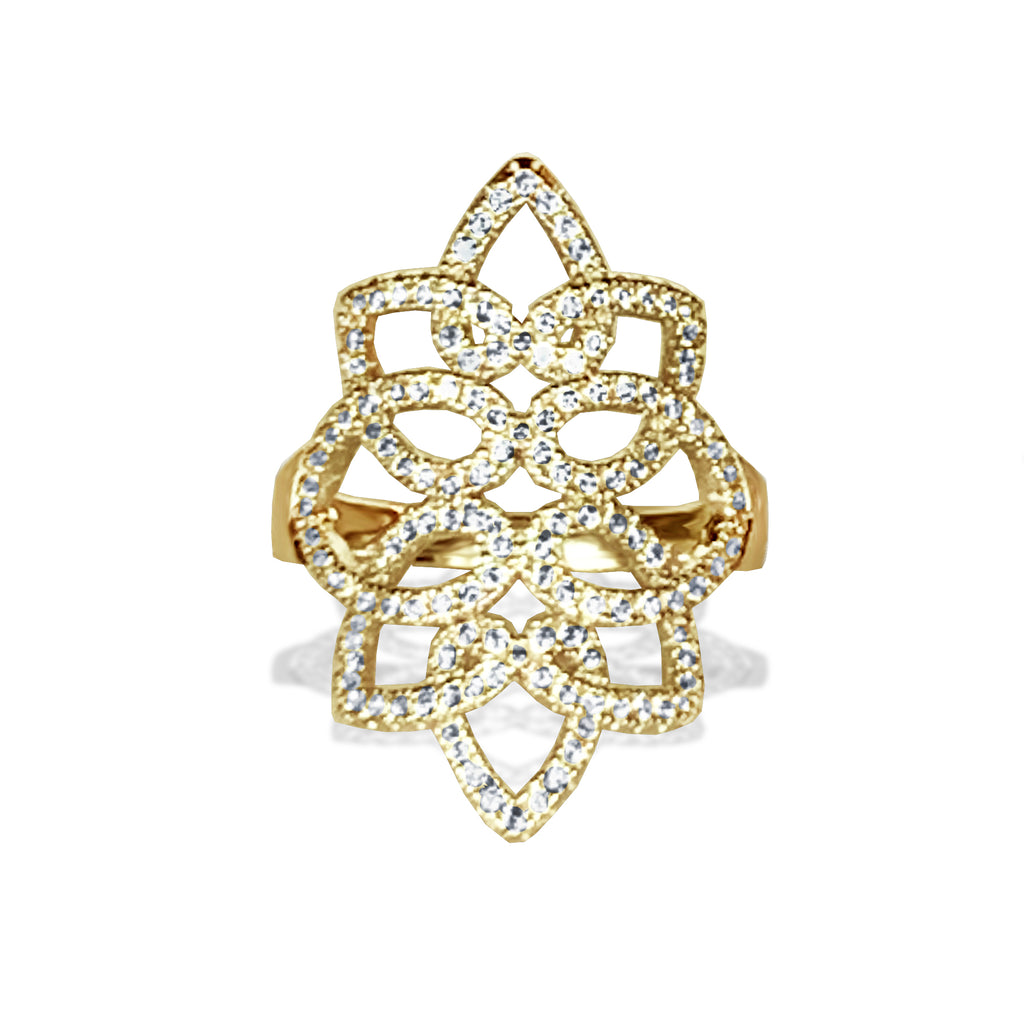14k gold nouveau diamond fashion ring in FR274