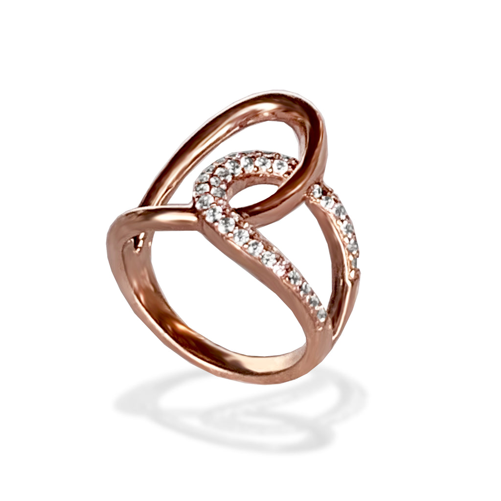 Anel de diamante exclusivo pavimentado em ouro 14k FR284