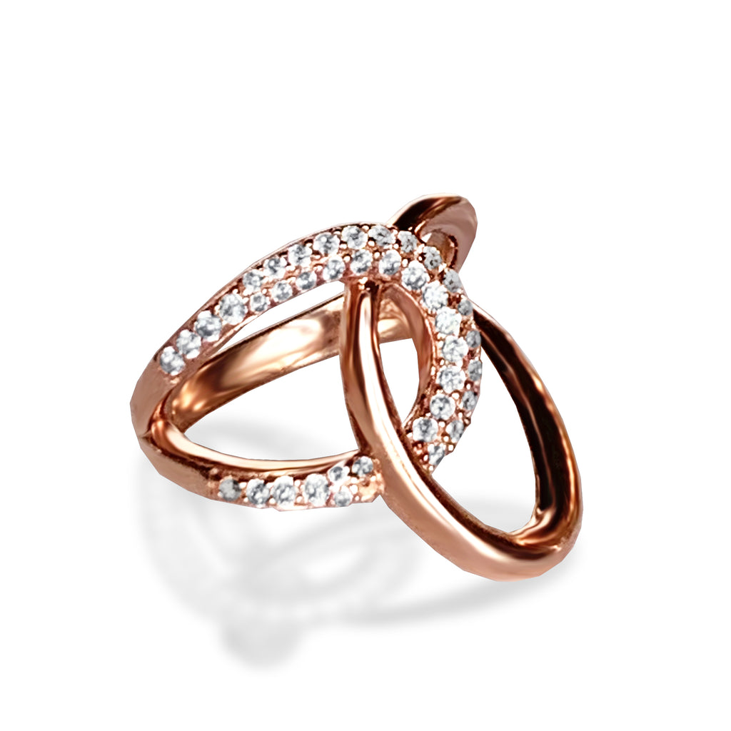 Anel de diamante exclusivo pavimentado em ouro 14k FR284