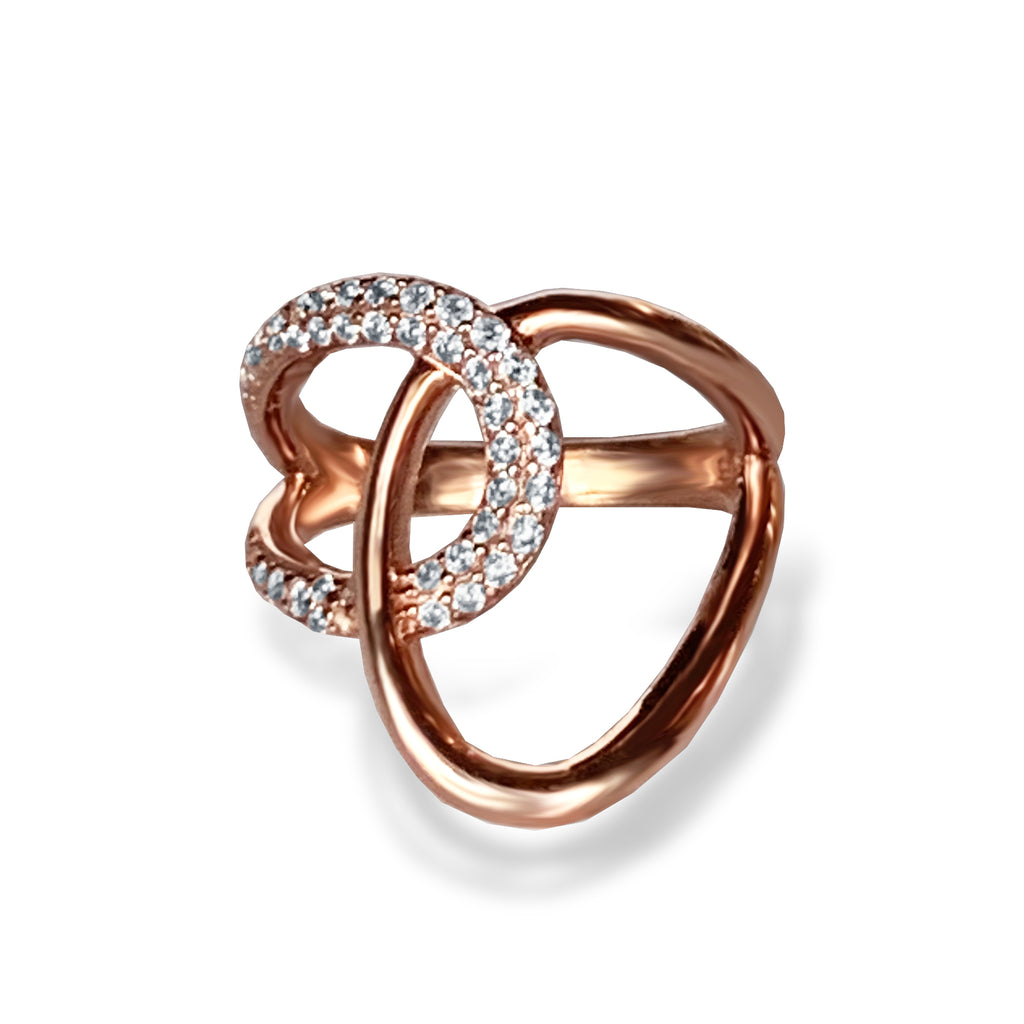 Anel de diamante exclusivo pavimentado em ouro 14k FR284