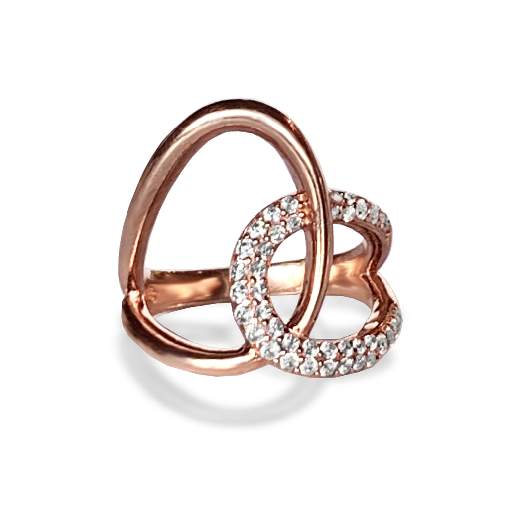 Anel de diamante exclusivo pavimentado em ouro 14k FR284