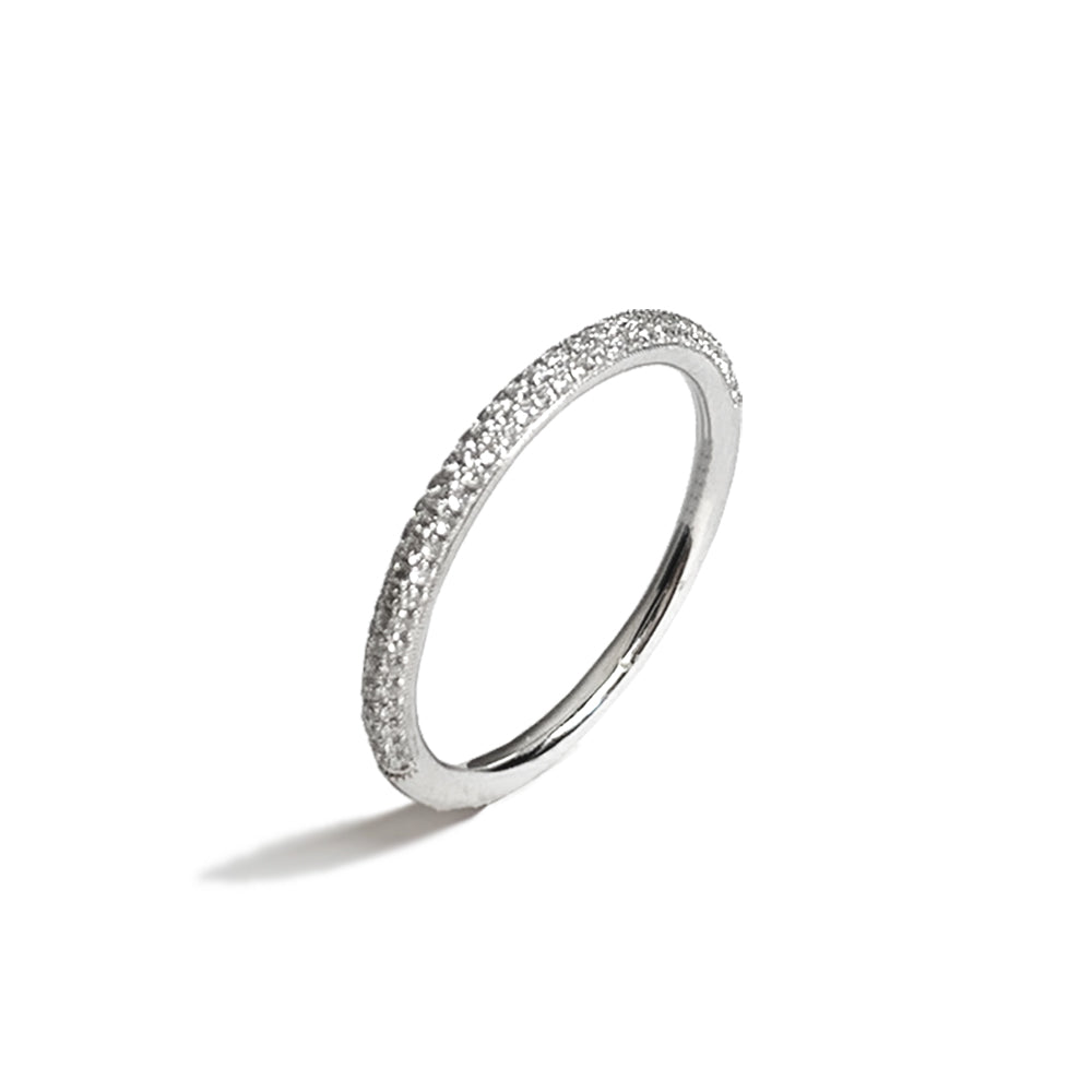 14k pave diamond stack ring wedding band LWS520W