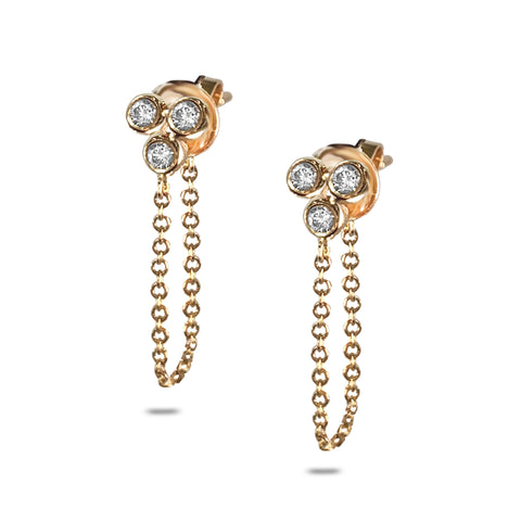14k Gold Art Deco Kite Mother of Pearl Diamond Earrings ME27586MP