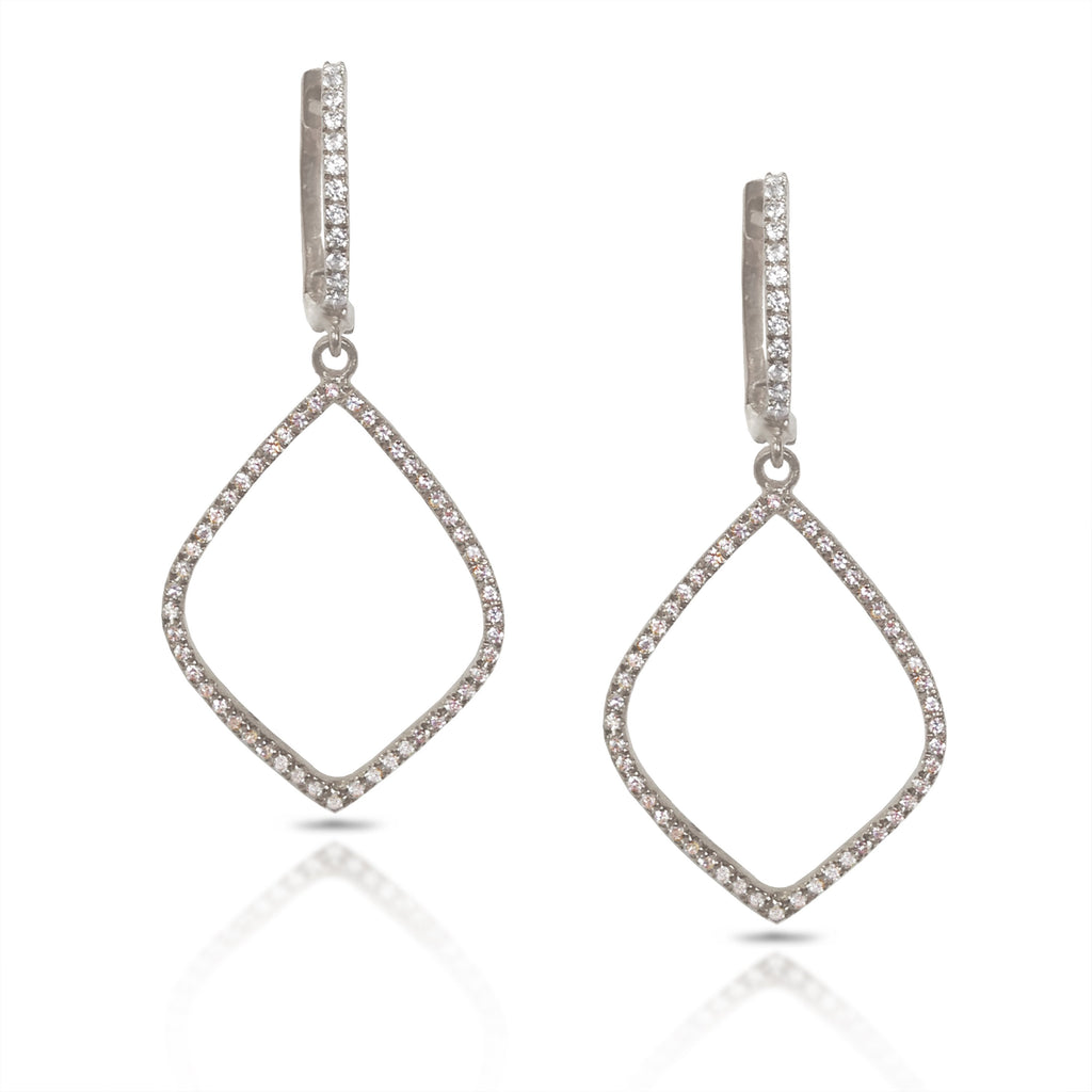 14K Marquise Hoop Dangle Diamond Earring ME13265