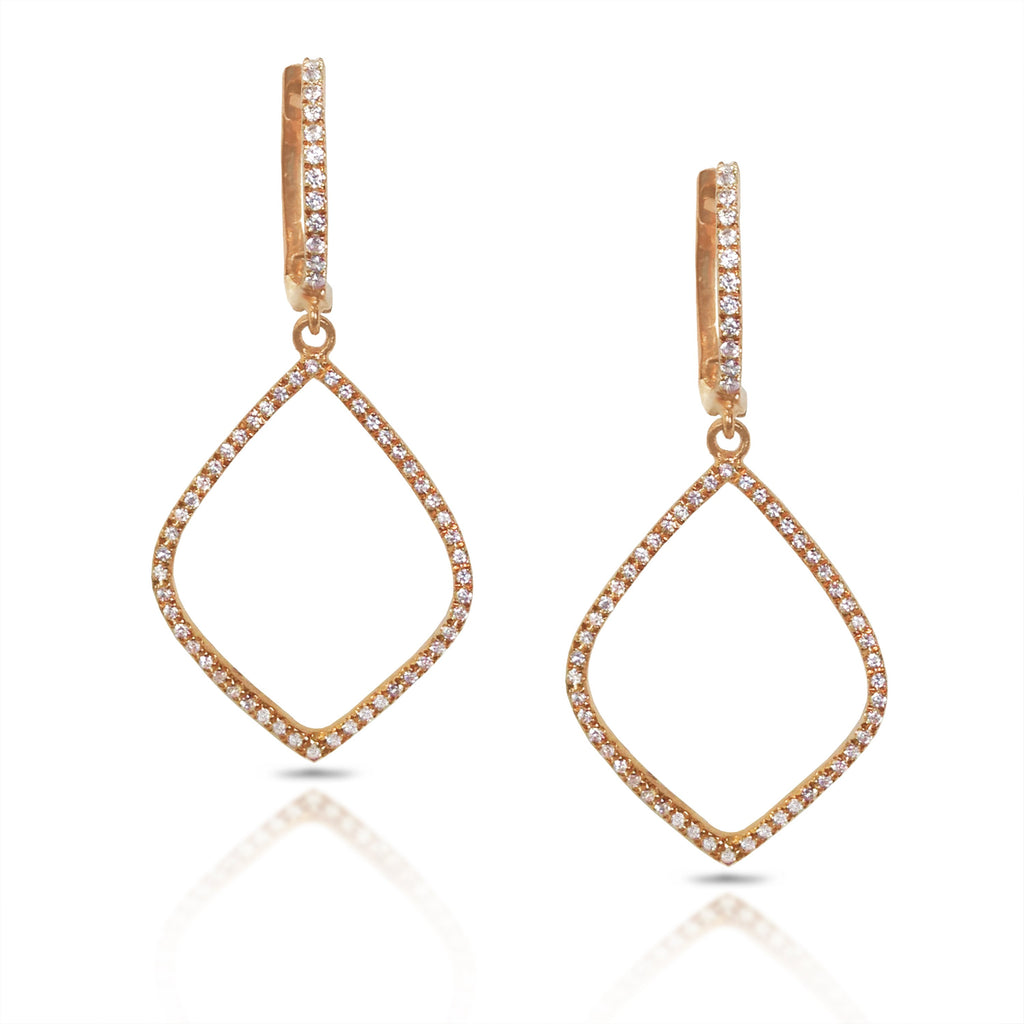 14K Marquise Hoop Dangle Diamond Earring ME13265