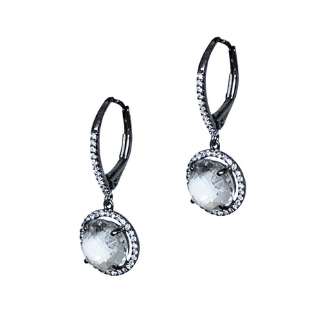 14k Halo White Topaz Diamond Chandelier Earrings ME21852