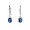 14k Oval London Blue Topaz & Diamond Earrings ME2286