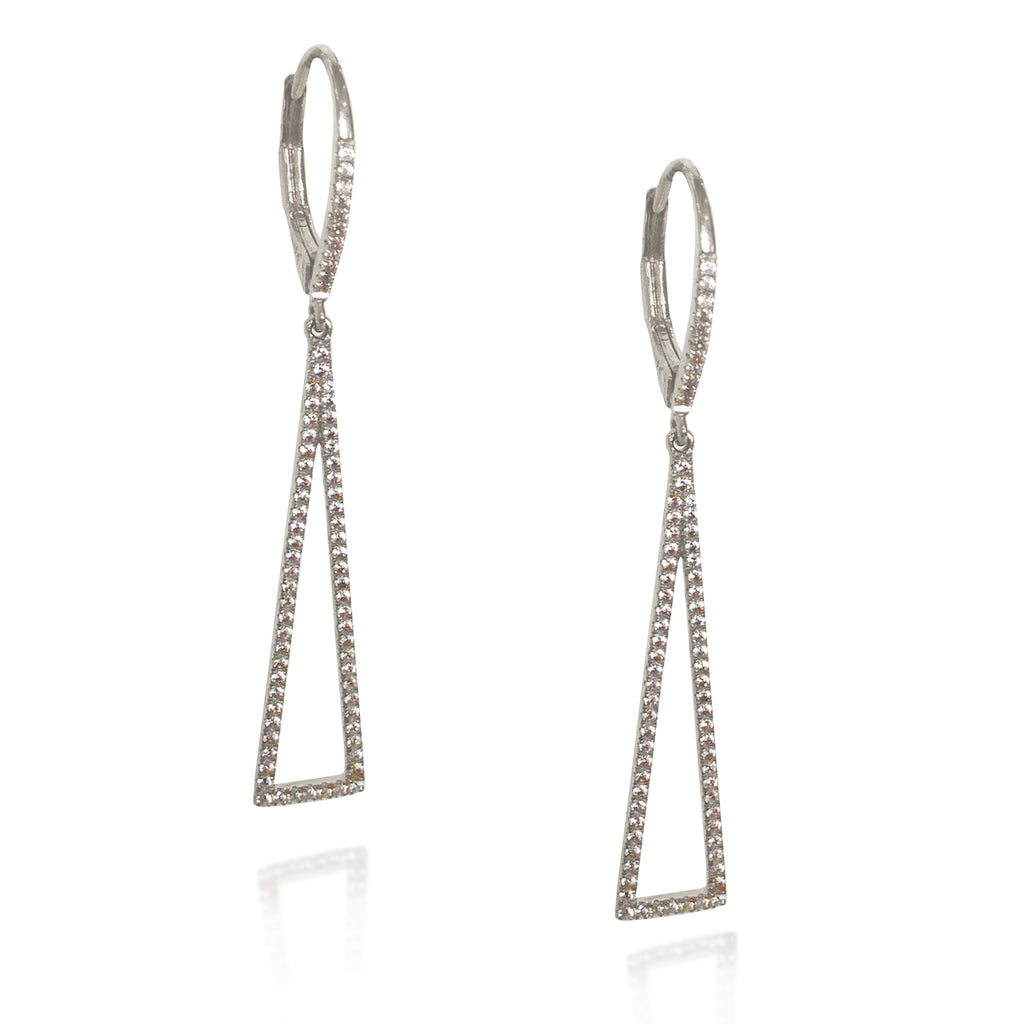 14K Irregular Triangle Dangle Diamond Earrings ME23755