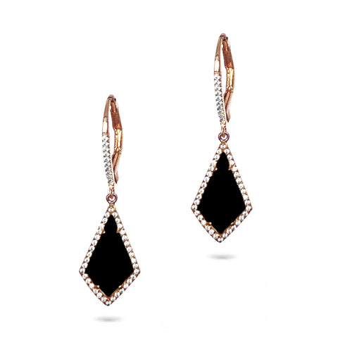 14K gold baguette sapphire & diamond mini hoop earrings ME2421DBS