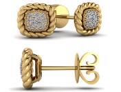 14K beaded frame diamond cluster stud earrings ME2430