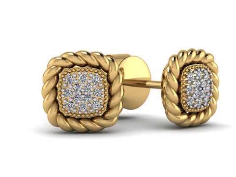 14K gold pink amethyst & diamond stud fashion earrings ME45626AM