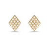 14K Gold Mini Diamond Shape Pave Diamond Stud Earrings ME24643
