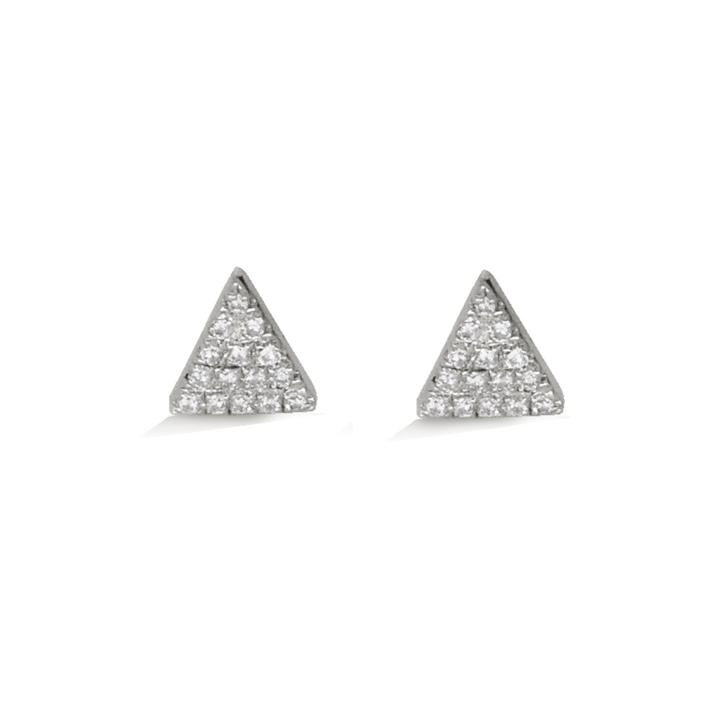 14K Gold Triangle Diamond Pave Stud Earring ME24651