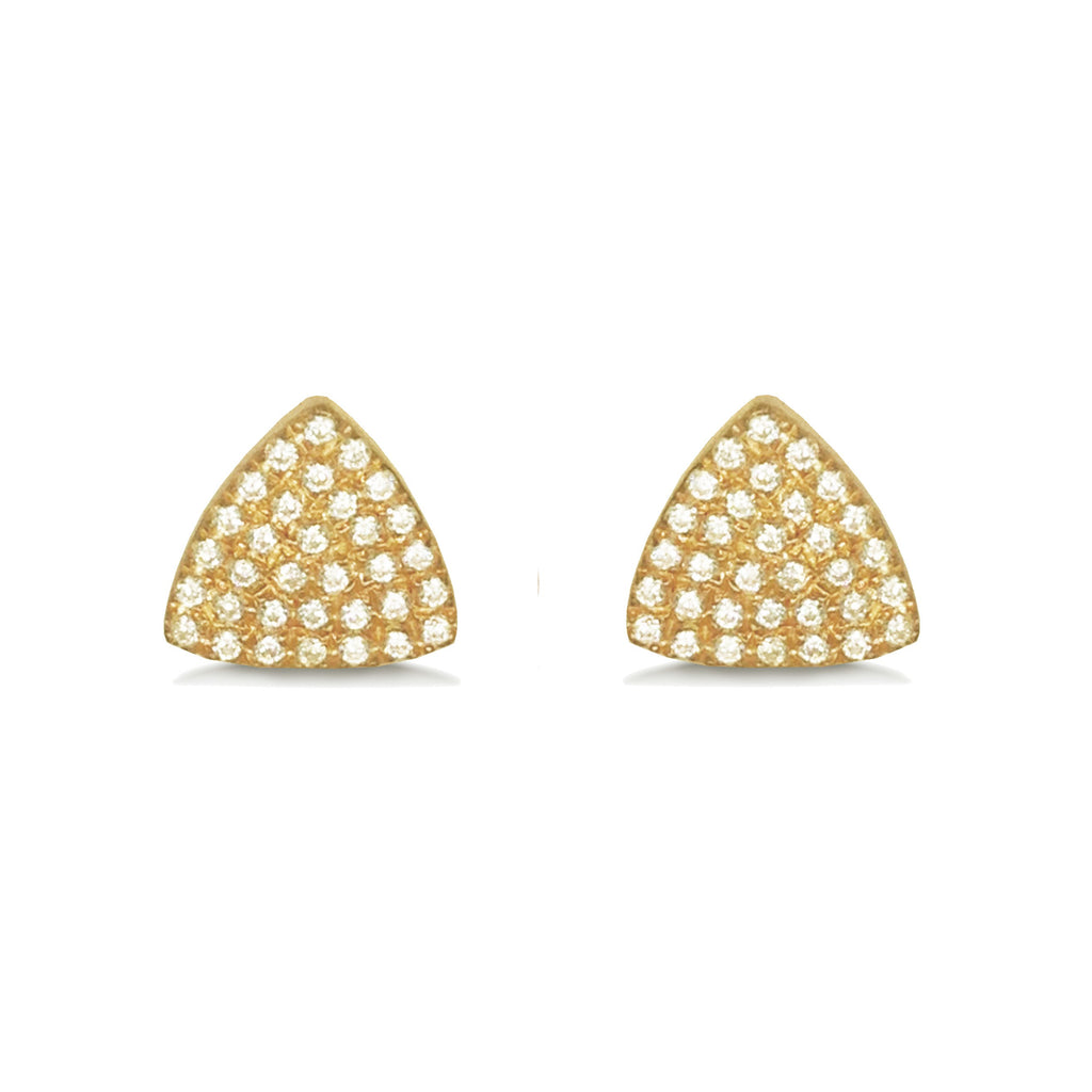 14K Gold Trillian Pave Diamond Disc Stud Earrings ME24838