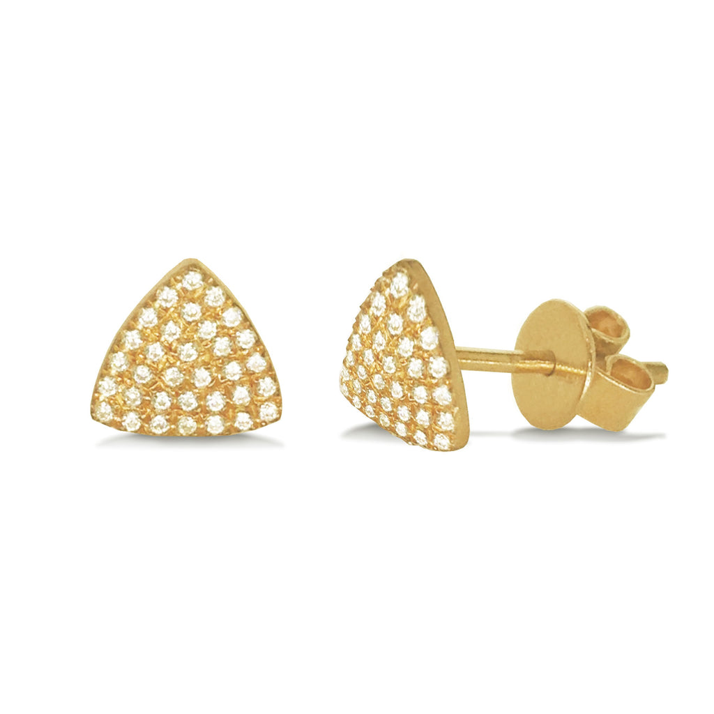 14K Gold Trillian Pave Diamond Disc Stud Earrings ME24838