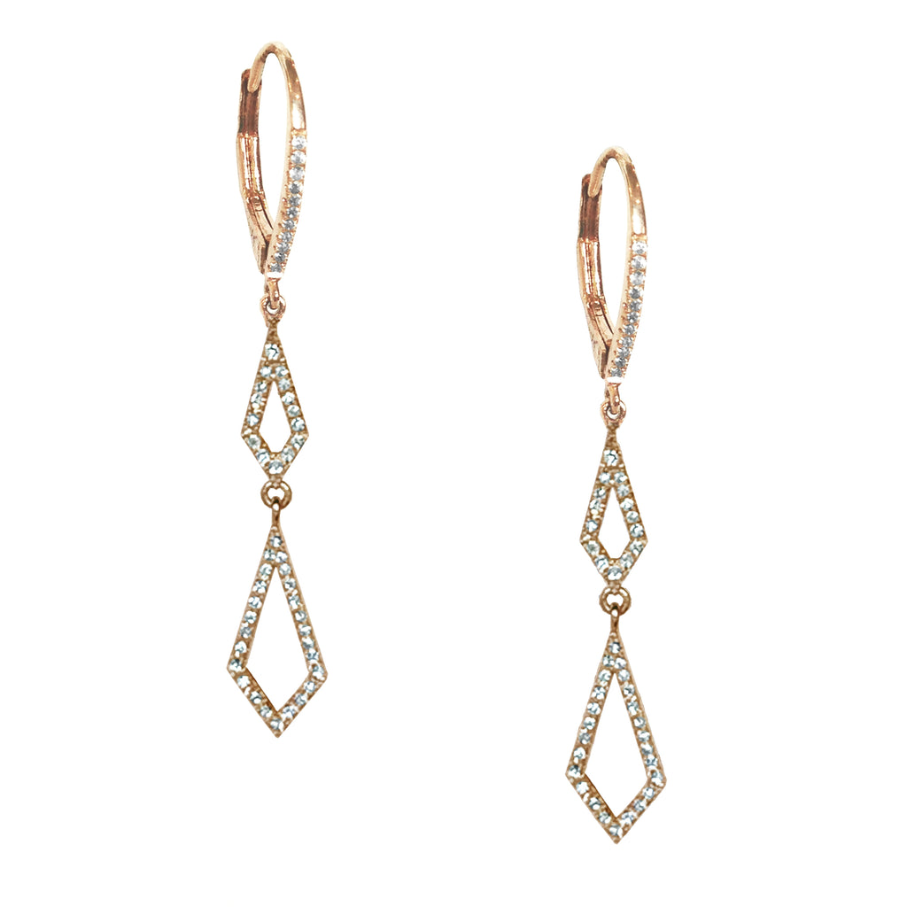 14k Open Double Kite Diamond Earrings ME24896