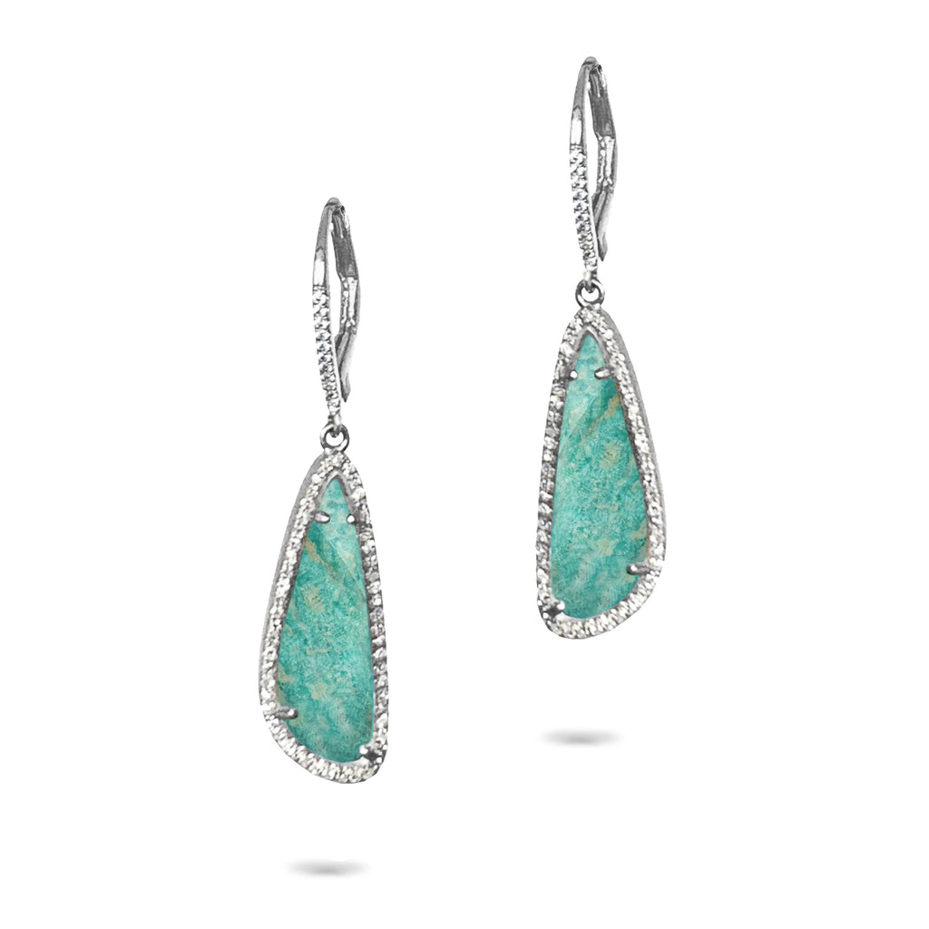 14k trillion Amazonite & diamond doublet earrings ME25308AZ