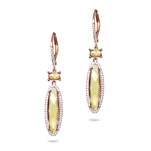 14K gold pink amethyst & diamond stud fashion earrings ME45626AM