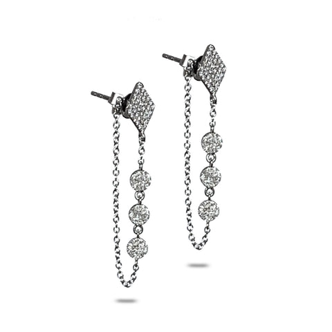 14k Marquise Lapis and Diamond Chain Earrings ME00005
