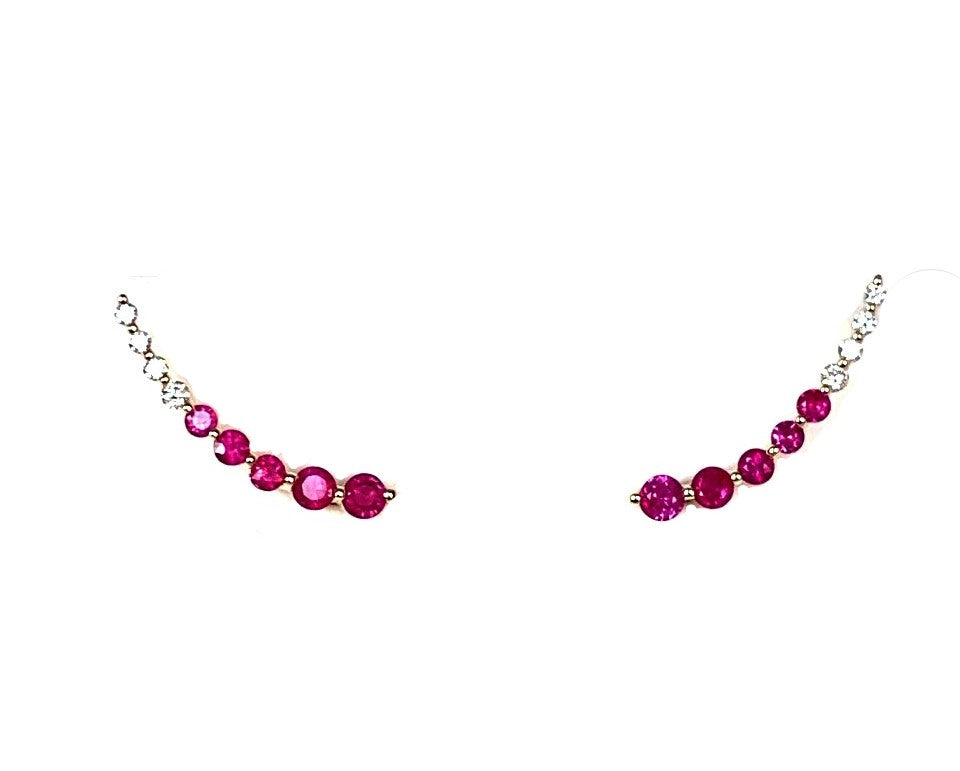 14K blue sapphire and diamond ear climber ME27554BS