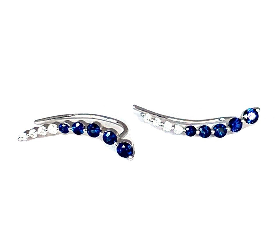 14K blue sapphire and diamond ear climber ME27554BS