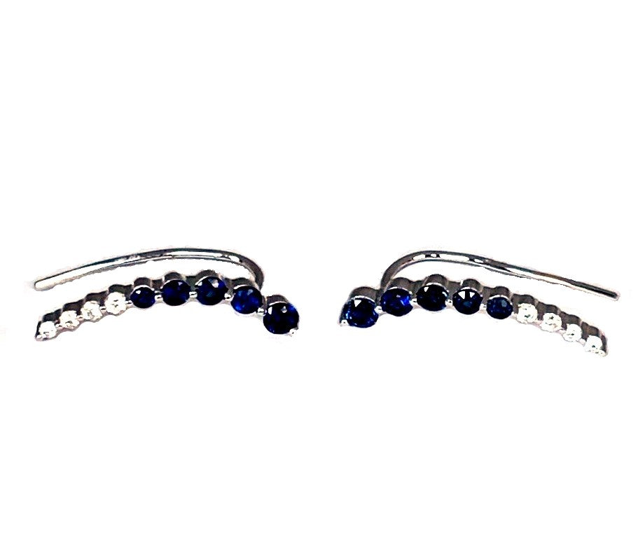 14K blue sapphire and diamond ear climber ME27554BS