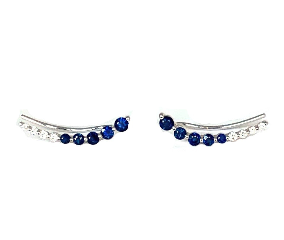 14K blue sapphire and diamond ear climber ME27554BS