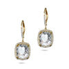 14k gold diamond cushion cut white topaz hoop dangle earrings ME31356