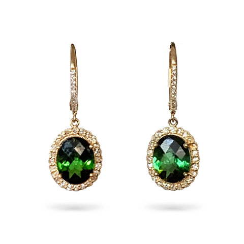 14k gold emerald cut tourmaline dangle earrings ME31594YT