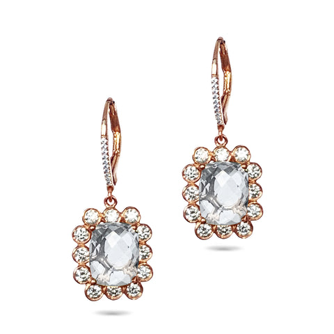 14K gold diamond & sapphire mini hoop earrings ME2420DBS