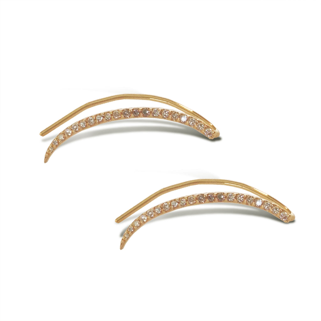 14K Gold Diamond Climber Earrings ME3183