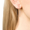 14K Half Hoop Diamond Dangle Earrings ME3372
